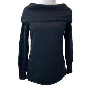 Soft Surrounding Sweater Womens Small Petite Cashmere Black Off Shoulder‎ Warm